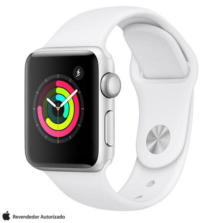 Menor preço em Apple Watch Series 3 (GPS, 38mm) prateado de alumínio com pulseira esportiva branca