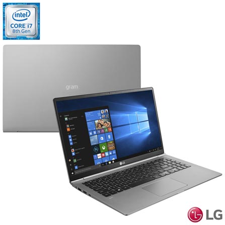 Menor preço em Notebook LG, Intel® Core? i7 8550U, 8GB, 256GB SSD, Tela de 15,6?, Titânio, Gram - 15Z980-G.BH72P1