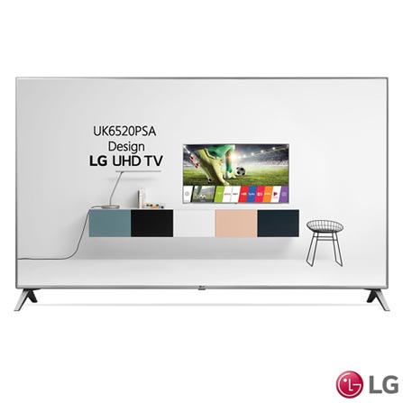 Menor preço em Smart TV 4K LG LED 50'', Upscaler 4K, Sound Sync e Wi-Fi - 50UK6520PSA