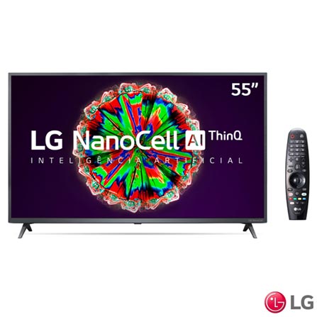 Smart TV NanoCell 4K LG LED 55″ com ThinQAI, Google Assistente e Wi-Fi – 55NANO79SND