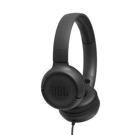 Menor preço em Fone de Ouvido JBL Tune 500 Supra Auricular On Ear Preto com cabo flat e design leve e dobrável