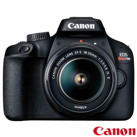 Menor preço em Câmera Digital Canon EOS Rebel T100 DSLR com 18 MP, 3",  Gravação em Full HD - T100 EF-S 18-55MM IS III