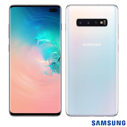 Samsung Galaxy S10+ Branco, com Tela de 6,4”, 4G, 128 GB e Câmera Tripla de 12MP + 12MP + 16MP - SM-G975FZWJZTO