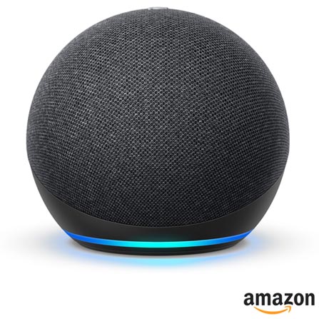 Assistente de Voz Amazon Smart Speaker Echo Dot 4º geração Preto com Alexa, controle a sua casa inteligente por voz