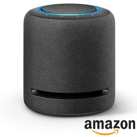 Smart Speaker Amazon com Áudio de Alta Fidelidade e Alexa Preto - Amazon Echo Studio