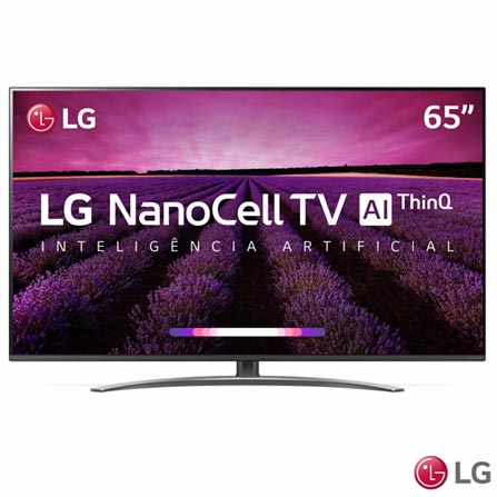 Smart TV NanoCell 4K LG LED 65" com WebOS 4.5, Controle Smart Magic e Wi-Fi - 65SM8100PSA