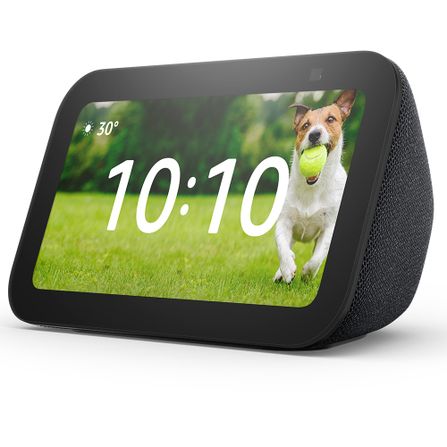 Echo Dot (5ª geração) Smart Speaker com Alexa  Preto + Smart TV  Samsung The Frame QLED 4K 55 Polegadas 55LS0