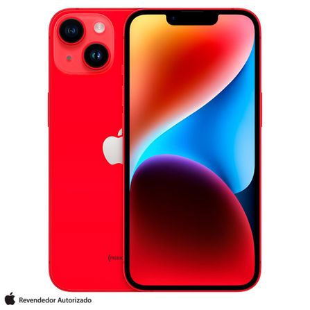 iPhone 14 Apple (256GB) Red, Tela de 6,1", 5G e Câmera de 12MP